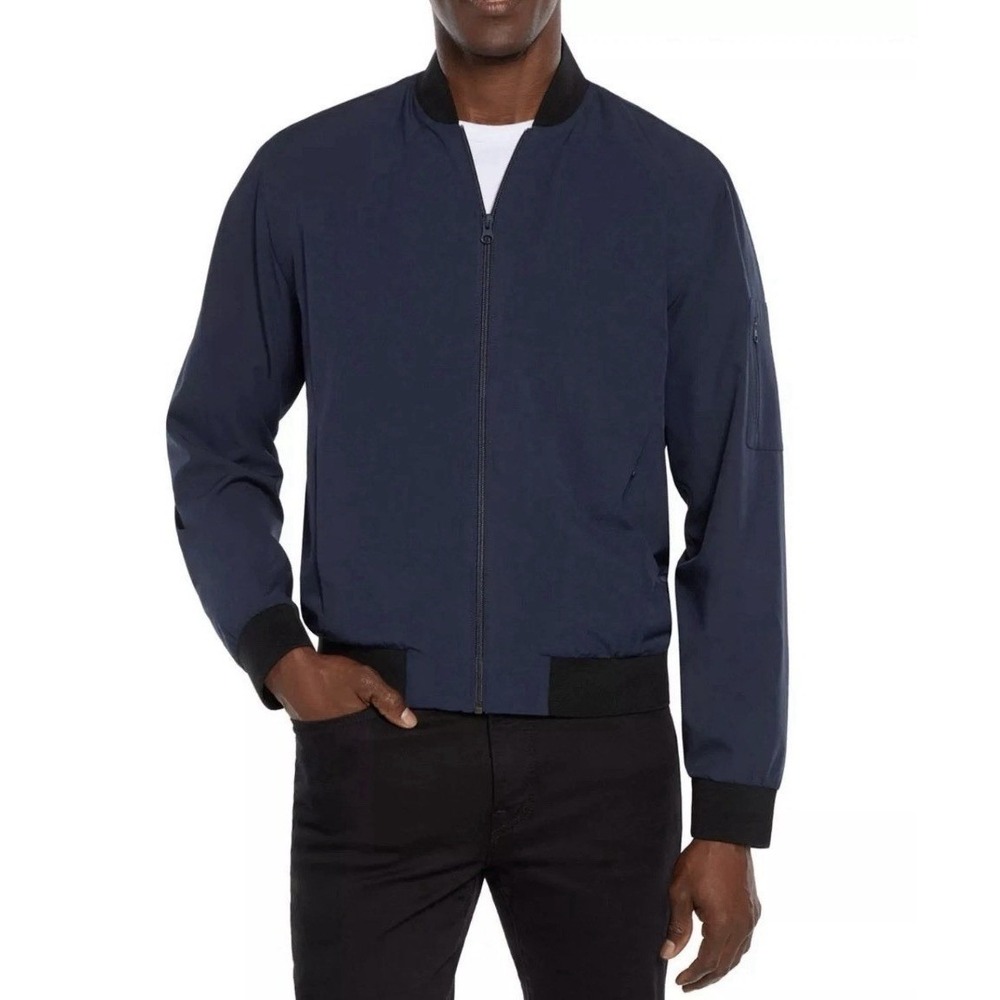 Express Men's Lightweight Navy Blue Bomber Jacket Sz Medium
